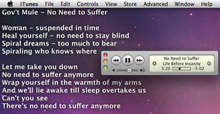 DesktopLyrics: тексты песен из iTunes на рабочем столе