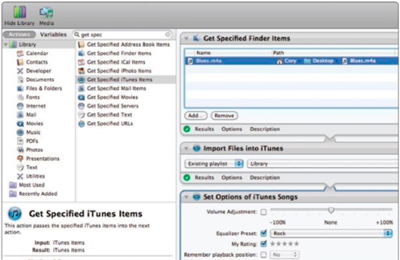 импорт элементов Finder в iTunes
